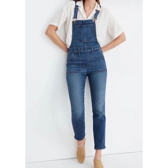 Madewell Denim - Madewell Small Stovepipe Overalls In Lorton Wash size medium